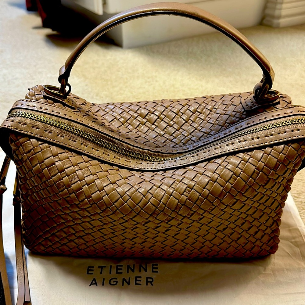 Etienne Aigner Woven Leather Handbag/Strap